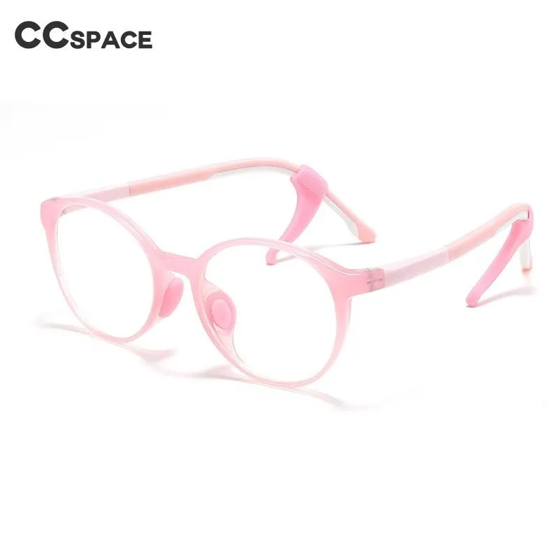 CCspace Unisex Youth Full Rim Round Tr 90 Silicone Eyeglasses 54678