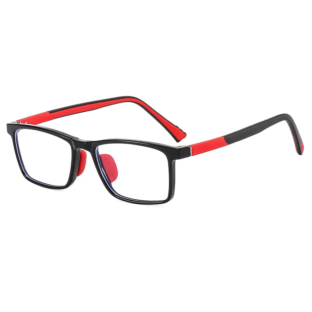 CCspace Unisex Youth Full Rim Square Silicone Eyeglasses 54670