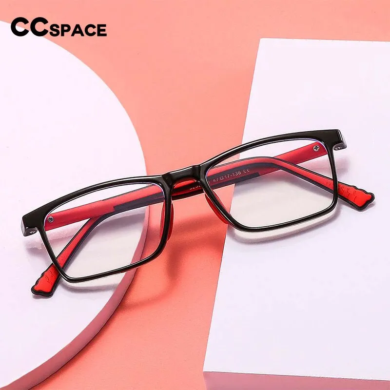 CCspace Unisex Youth Full Rim Square Silicone Eyeglasses 54670