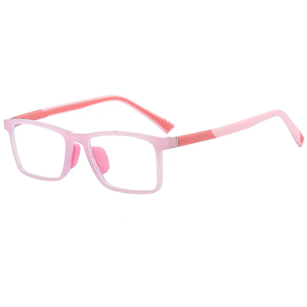 CCspace Unisex Youth Full Rim Square Silicone Eyeglasses 54670