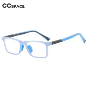 CCspace Unisex Youth Full Rim Square Silicone Eyeglasses 54670