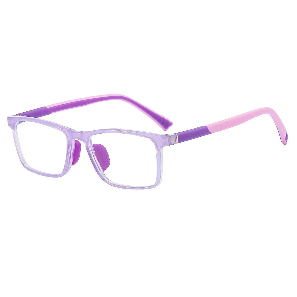 CCspace Unisex Youth Full Rim Square Silicone Eyeglasses 54670