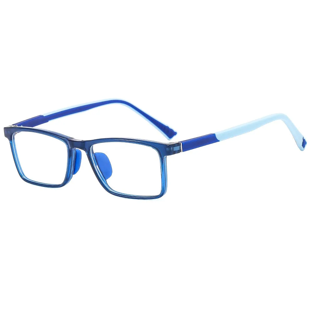 CCspace Unisex Youth Full Rim Square Silicone Eyeglasses 54670