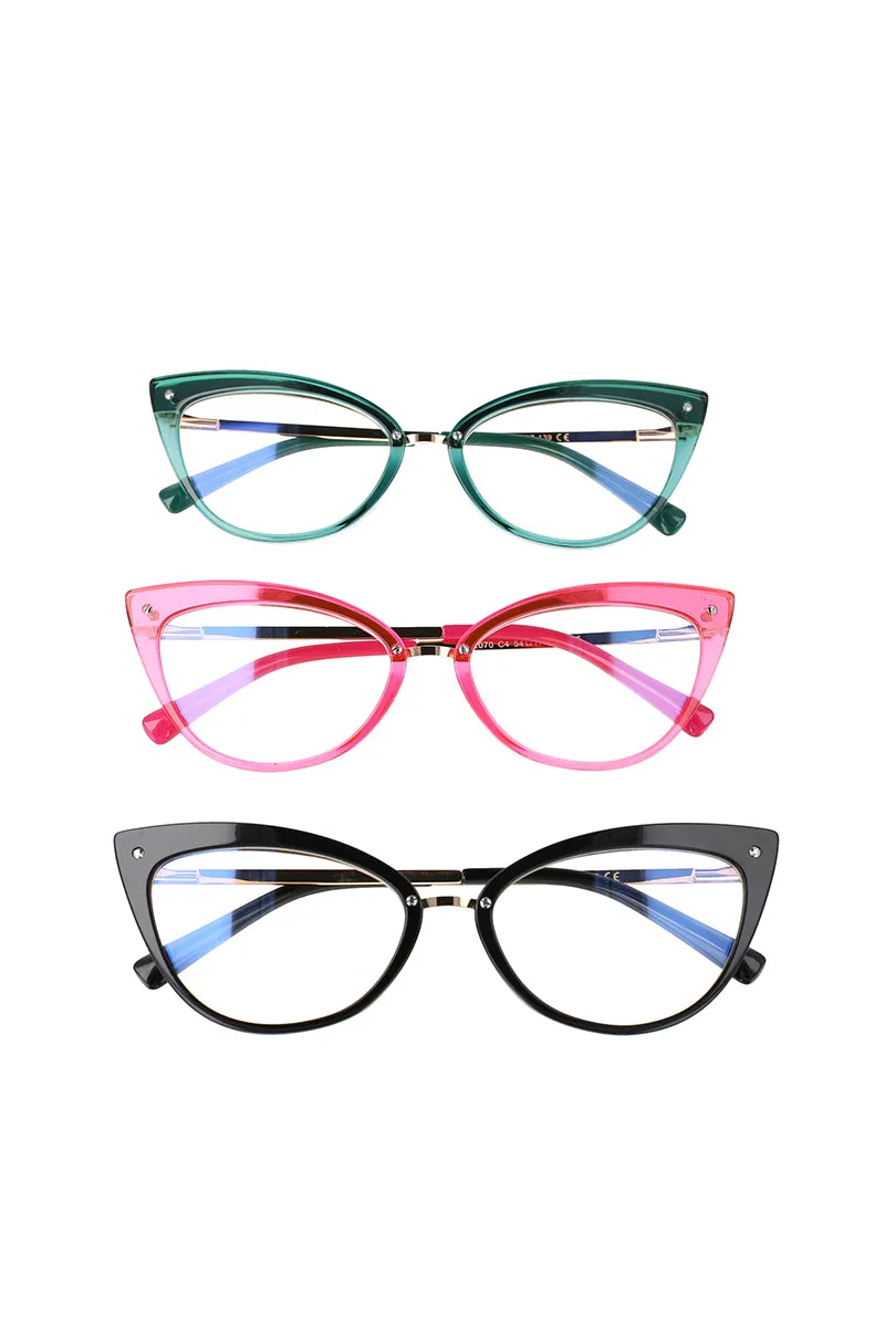 CCspace Women's Full Rim Cat Eye Tr 90 Titanium Frame Eyeglasses 51102