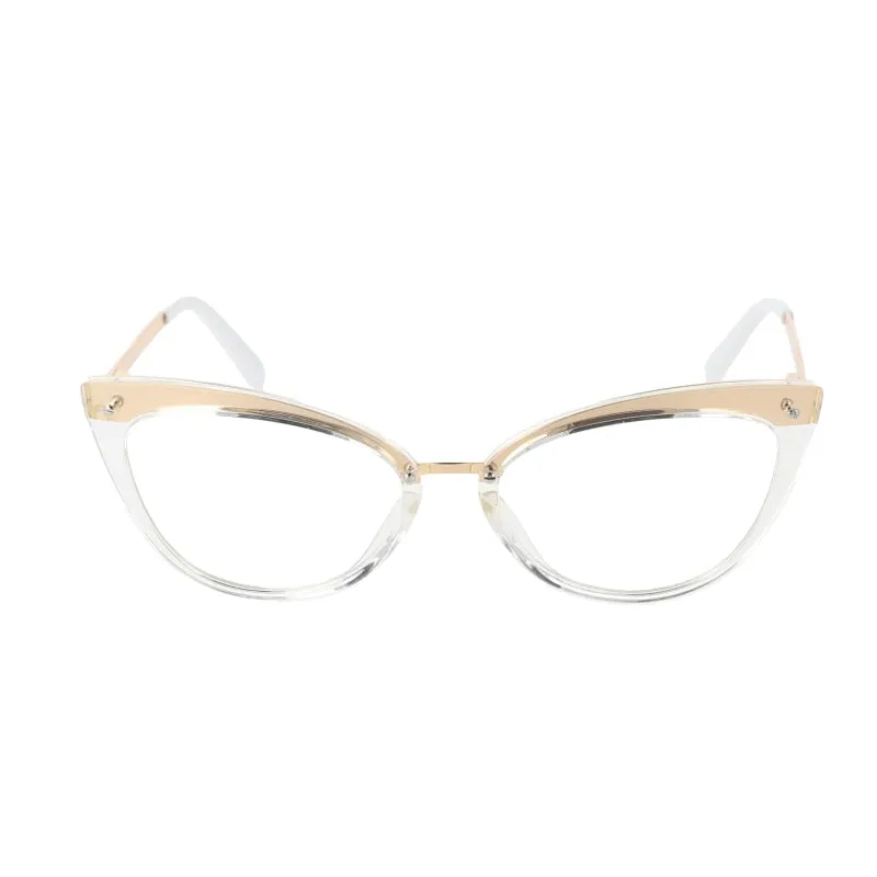 CCspace Women's Full Rim Cat Eye Tr 90 Titanium Frame Eyeglasses 51102