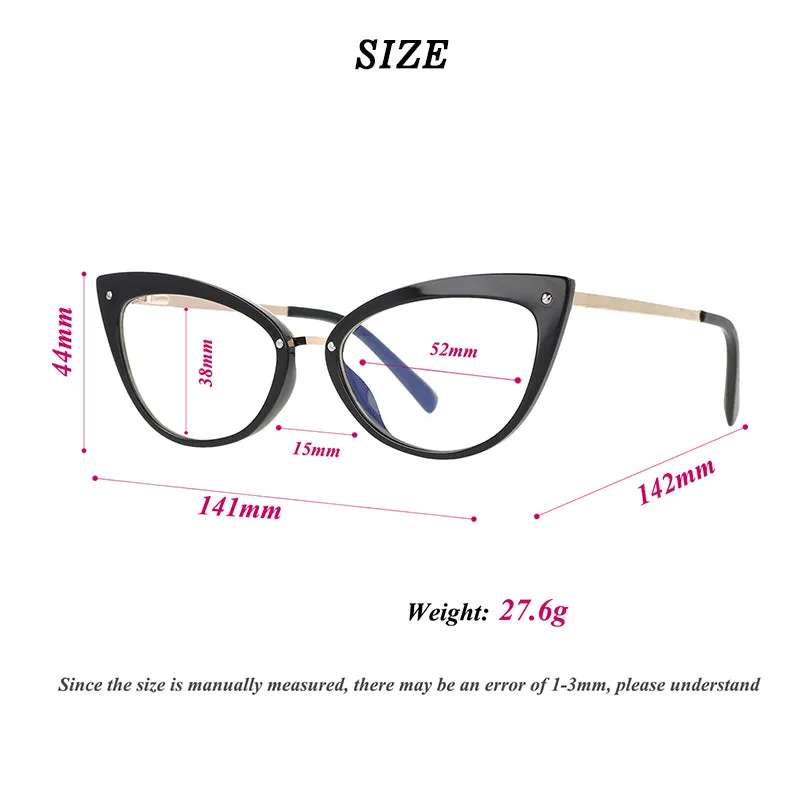 CCspace Women's Full Rim Cat Eye Tr 90 Titanium Frame Eyeglasses 51102