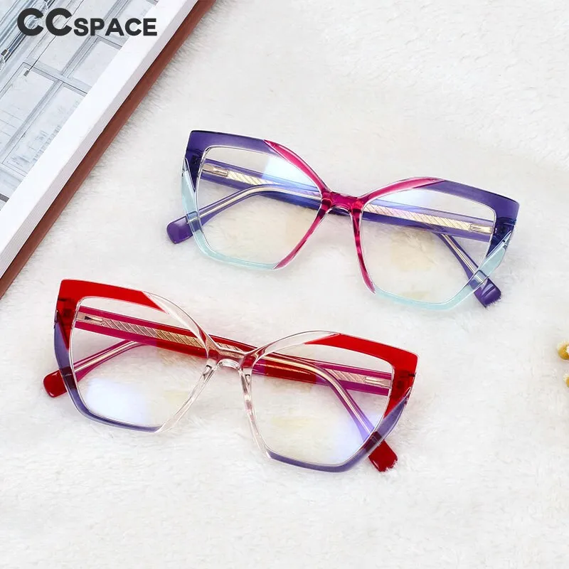 CCspace Women's Full Rim Cat Eye Tr 90 Titanium Frame Eyeglasses 54585