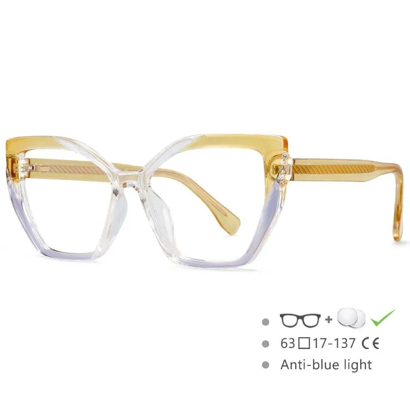 CCspace Women's Full Rim Cat Eye Tr 90 Titanium Frame Eyeglasses 54585