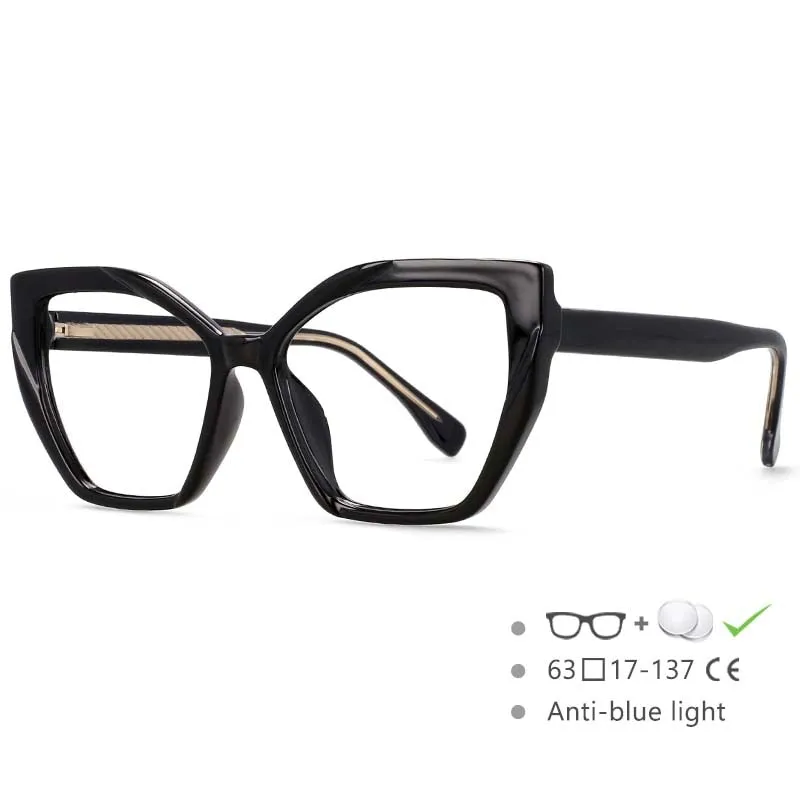 CCspace Women's Full Rim Cat Eye Tr 90 Titanium Frame Eyeglasses 54585