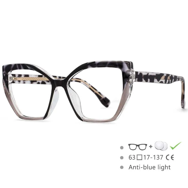 CCspace Women's Full Rim Cat Eye Tr 90 Titanium Frame Eyeglasses 54585