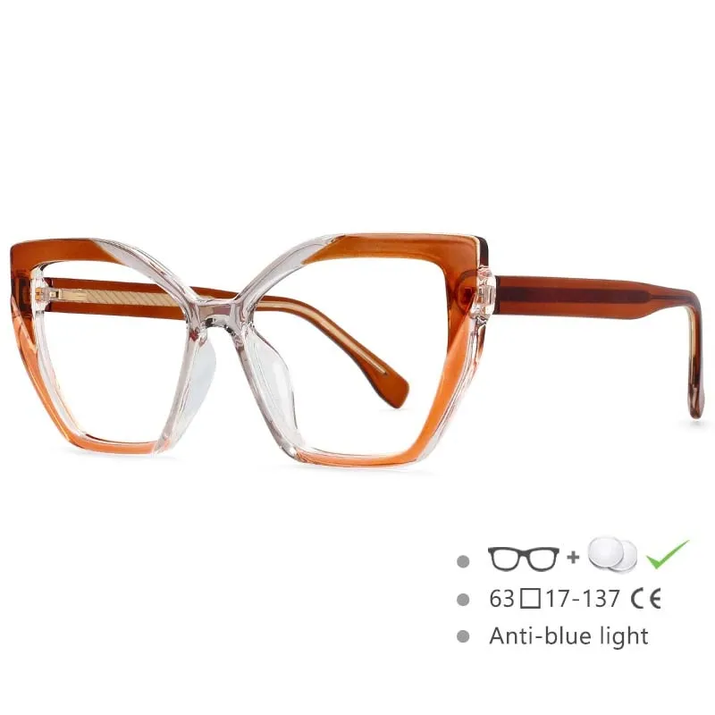 CCspace Women's Full Rim Cat Eye Tr 90 Titanium Frame Eyeglasses 54585