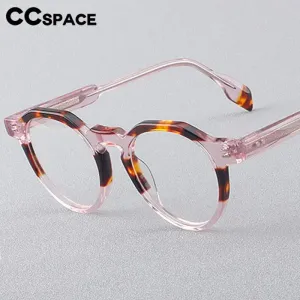 CCspace Women's Full Rim Flat Top Round Acetate Eyeglasses 56910