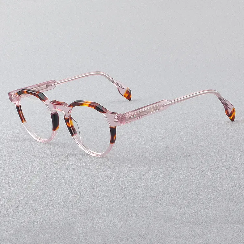 CCspace Women's Full Rim Flat Top Round Acetate Eyeglasses 56910