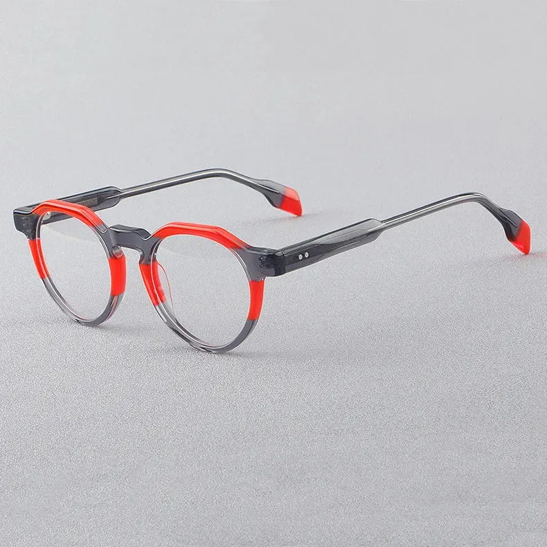 CCspace Women's Full Rim Flat Top Round Acetate Eyeglasses 56910