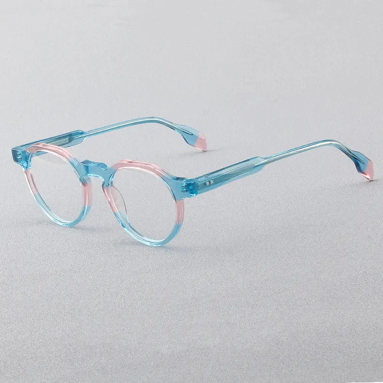 CCspace Women's Full Rim Flat Top Round Acetate Eyeglasses 56910
