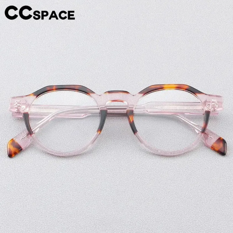 CCspace Women's Full Rim Flat Top Round Acetate Eyeglasses 56910