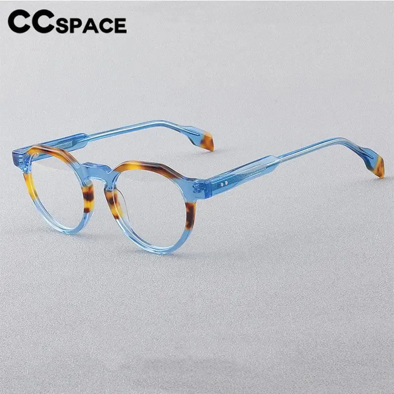 CCspace Women's Full Rim Flat Top Round Acetate Eyeglasses 56910