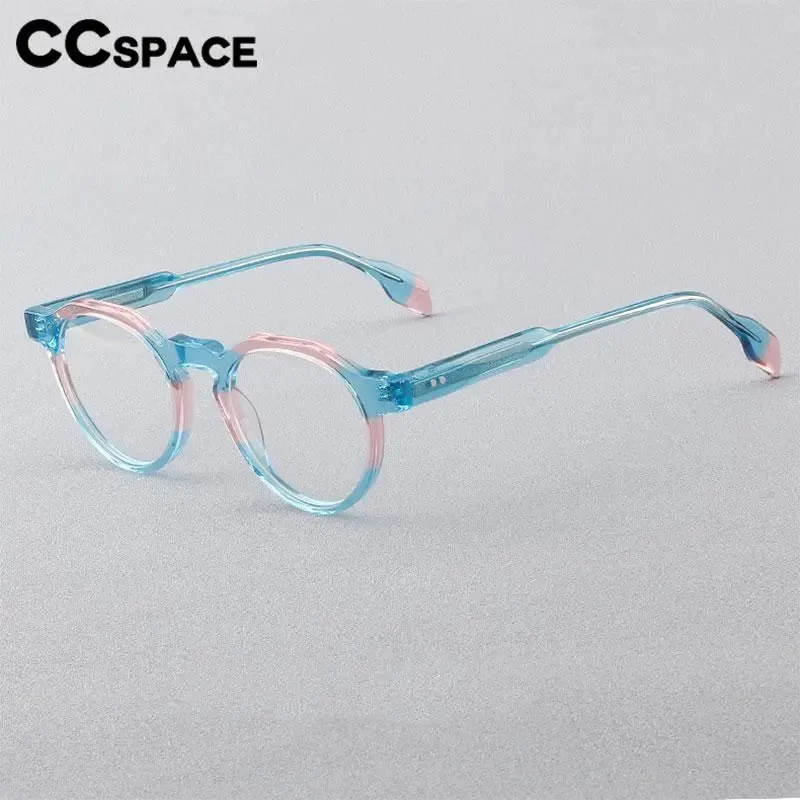 CCspace Women's Full Rim Flat Top Round Acetate Eyeglasses 56910