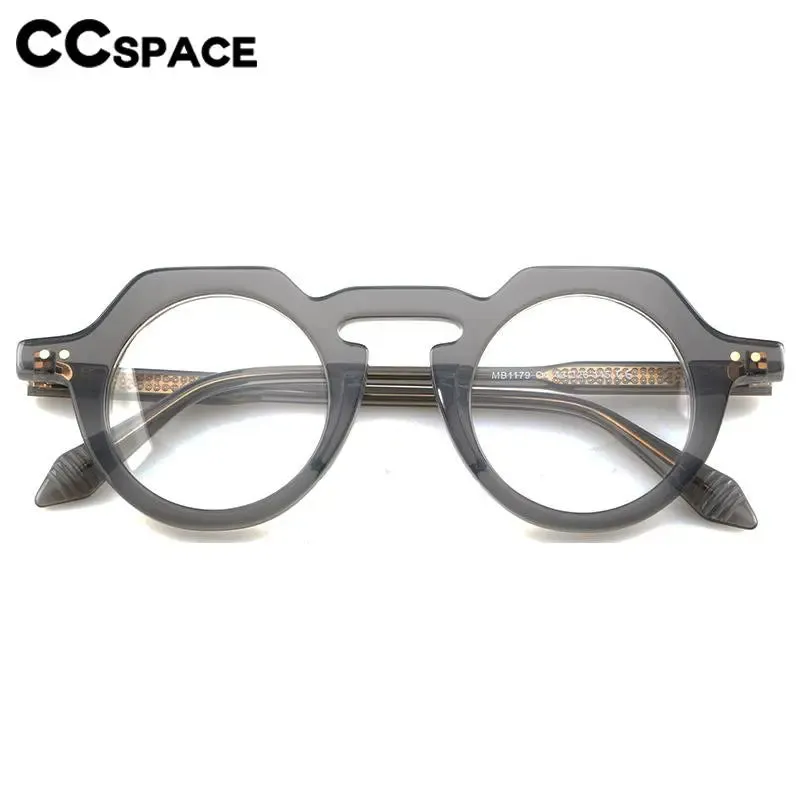 CCspace Women's Full Rim Flat Top Round Acetate Eyeglasses 56936