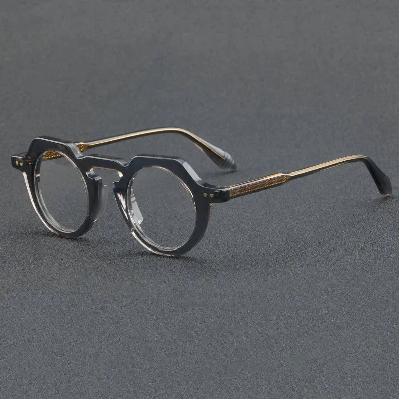 CCspace Women's Full Rim Flat Top Round Acetate Eyeglasses 56936