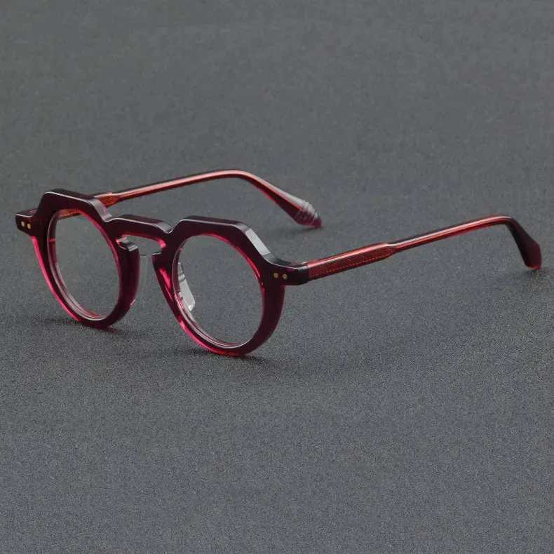 CCspace Women's Full Rim Flat Top Round Acetate Eyeglasses 56936