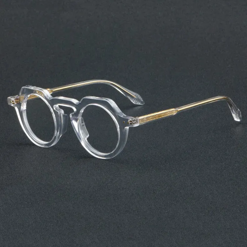 CCspace Women's Full Rim Flat Top Round Acetate Eyeglasses 56936