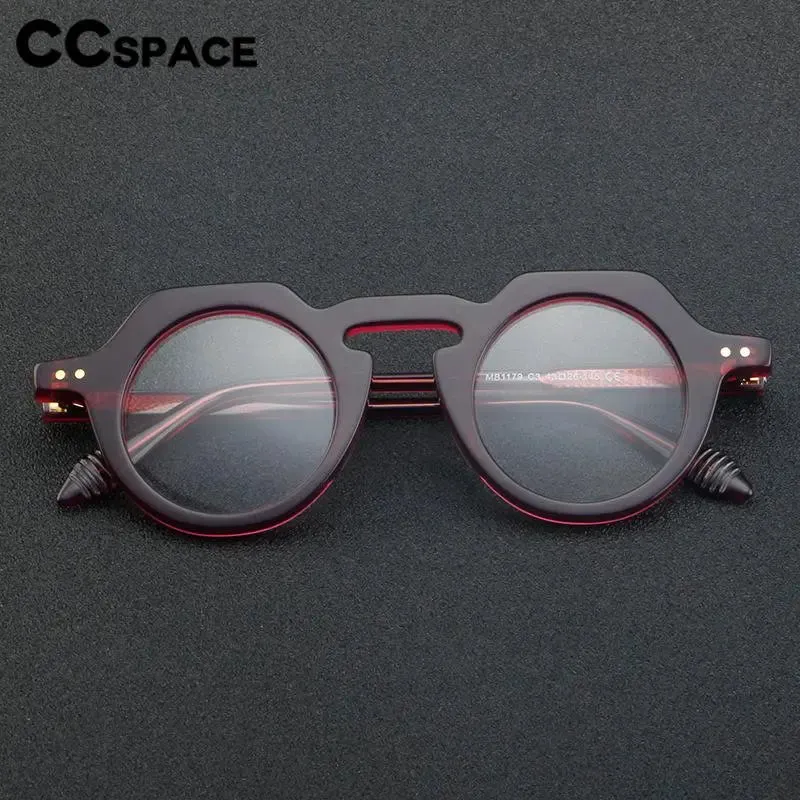 CCspace Women's Full Rim Flat Top Round Acetate Eyeglasses 56936