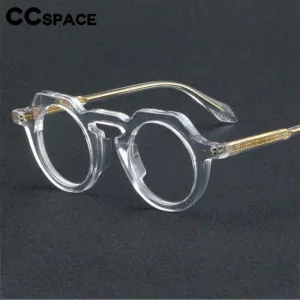 CCspace Women's Full Rim Flat Top Round Acetate Eyeglasses 56936