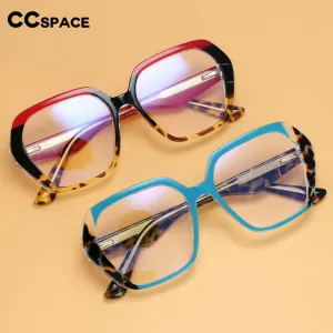 CCspace Women's Full Rim Irregular Square Tr 90 Titanium Eyeglasses 55340