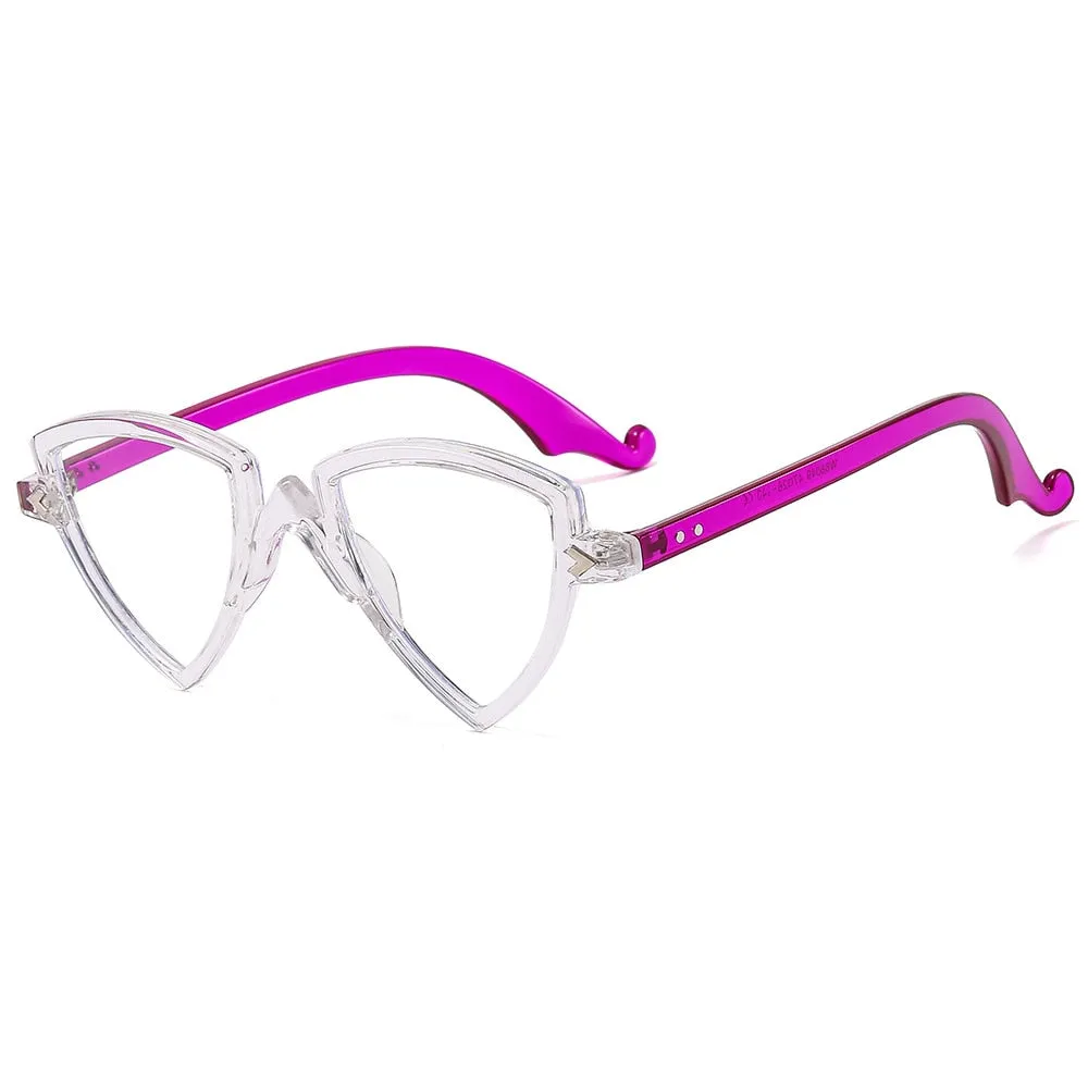 CCspace Women's Full Rim Irregular Triangle Tr 90 Eyeglasses 56405