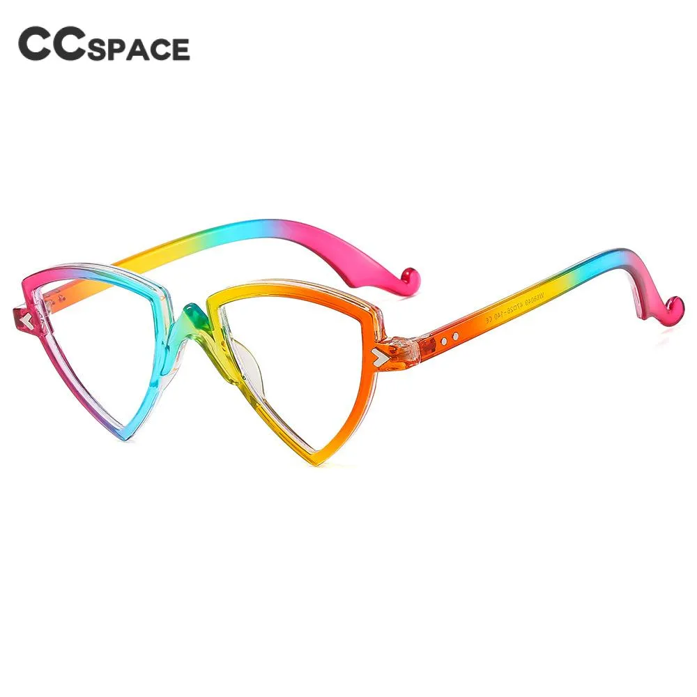 CCspace Women's Full Rim Irregular Triangle Tr 90 Eyeglasses 56405