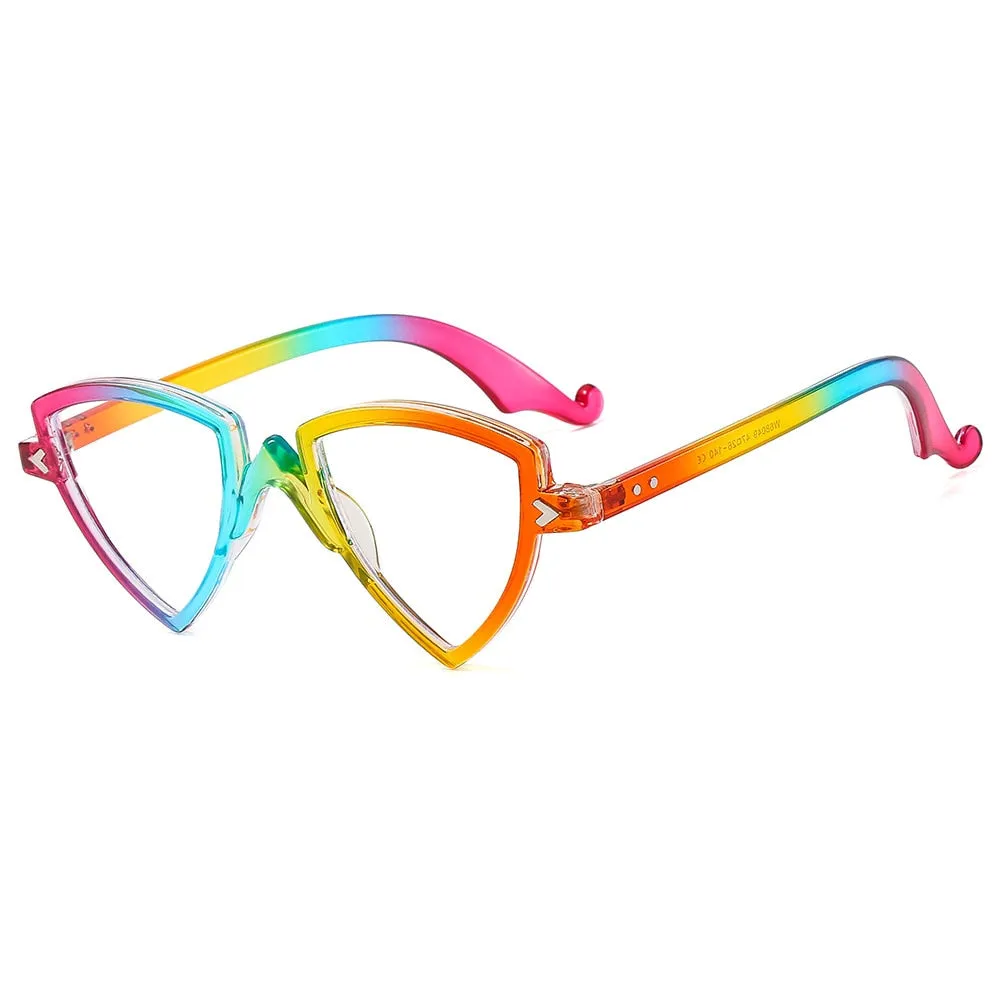CCspace Women's Full Rim Irregular Triangle Tr 90 Eyeglasses 56405