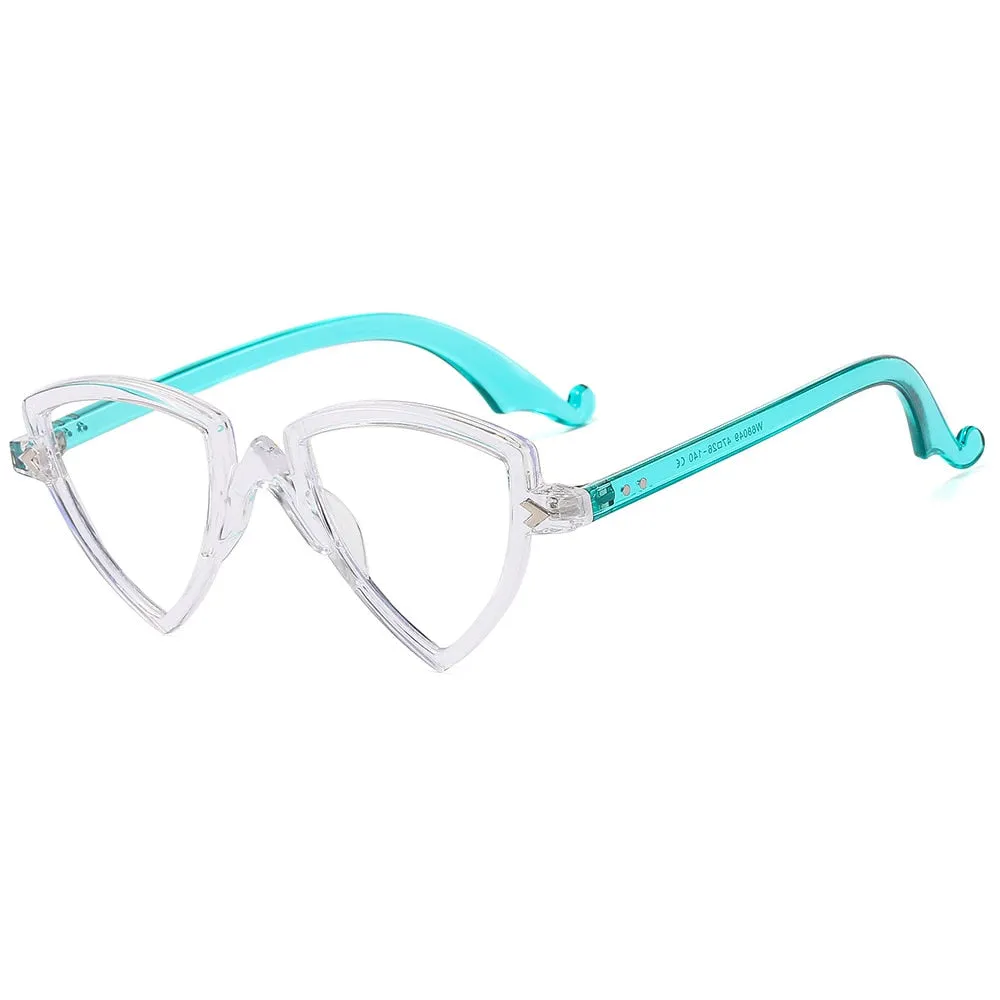 CCspace Women's Full Rim Irregular Triangle Tr 90 Eyeglasses 56405