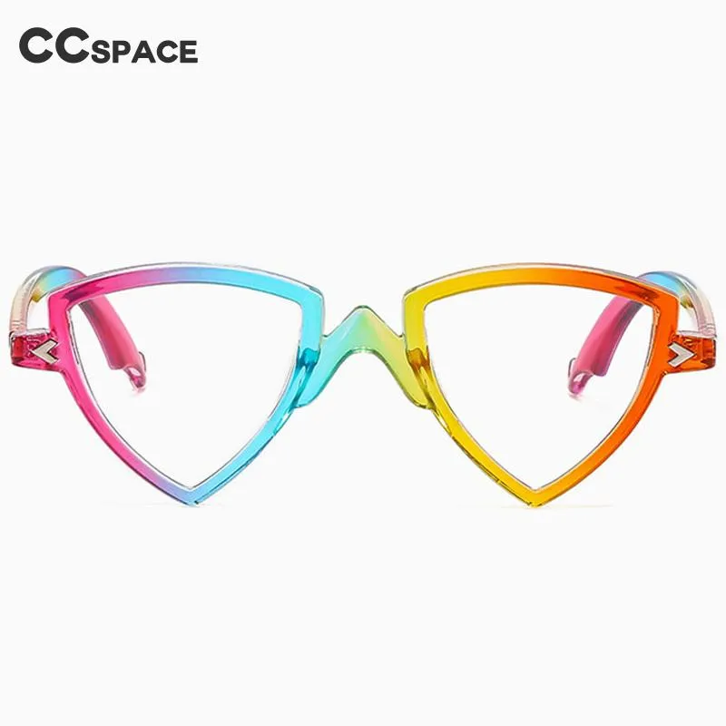 CCspace Women's Full Rim Irregular Triangle Tr 90 Eyeglasses 56405