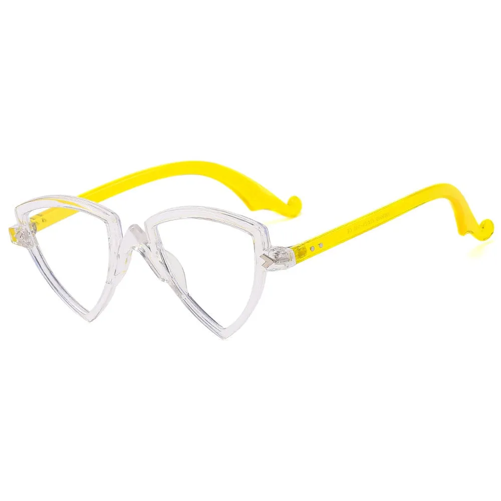 CCspace Women's Full Rim Irregular Triangle Tr 90 Eyeglasses 56405