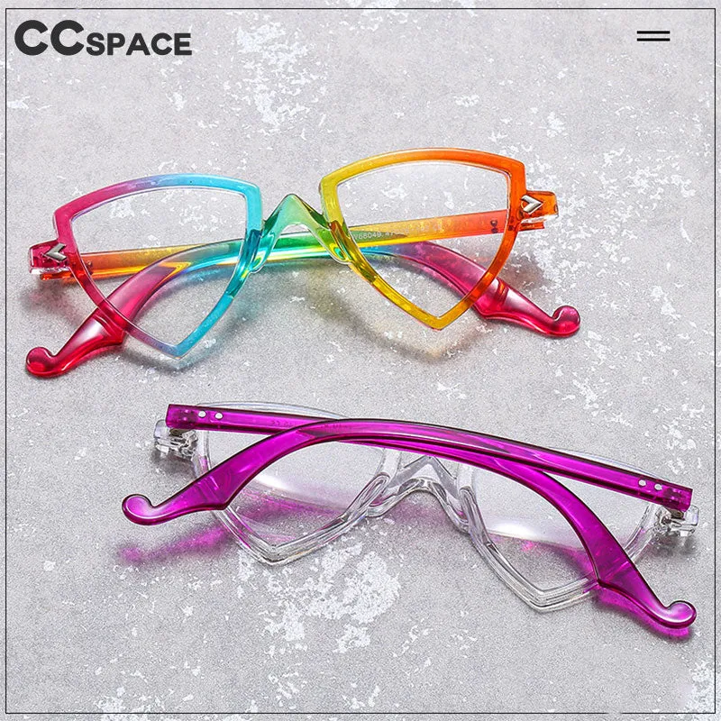 CCspace Women's Full Rim Irregular Triangle Tr 90 Eyeglasses 56405