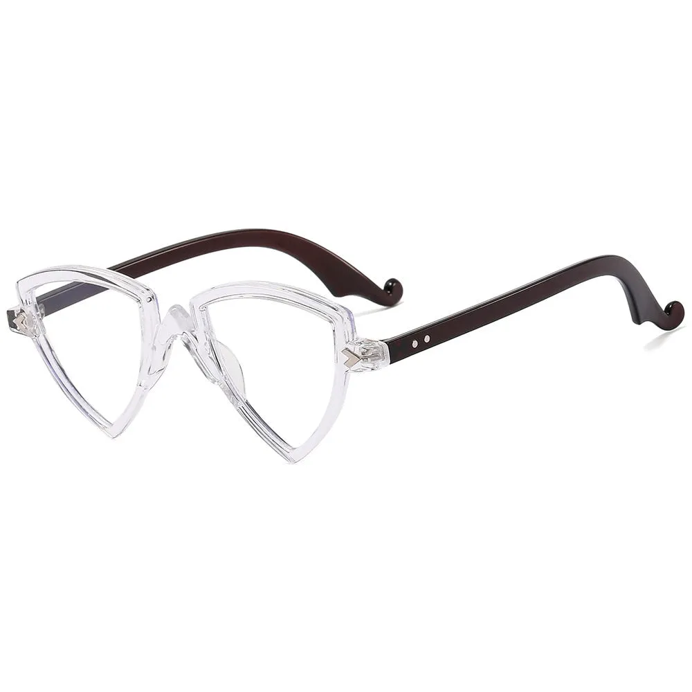 CCspace Women's Full Rim Irregular Triangle Tr 90 Eyeglasses 56405