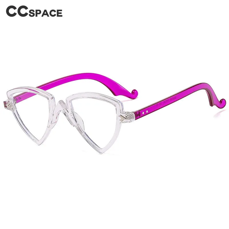 CCspace Women's Full Rim Irregular Triangle Tr 90 Eyeglasses 56405