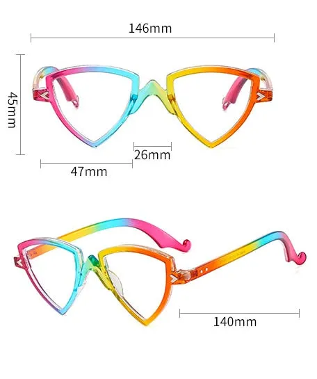 CCspace Women's Full Rim Irregular Triangle Tr 90 Eyeglasses 56405