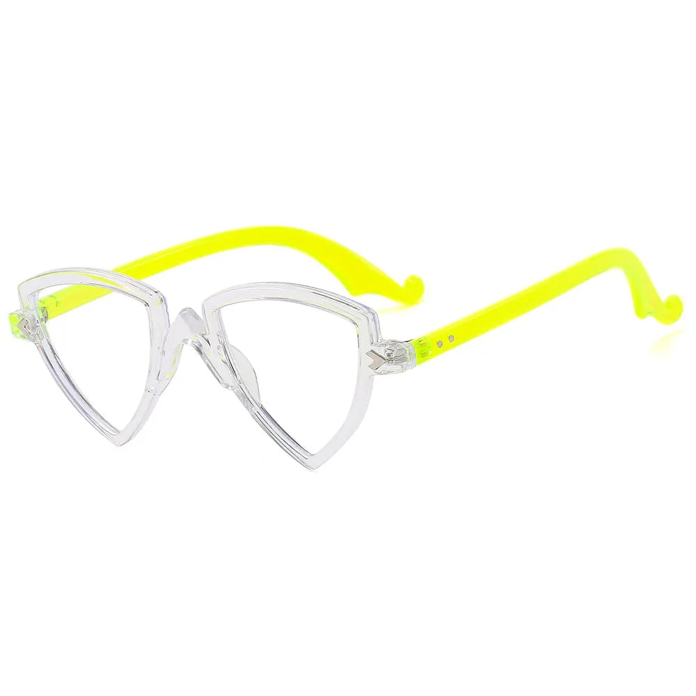 CCspace Women's Full Rim Irregular Triangle Tr 90 Eyeglasses 56405