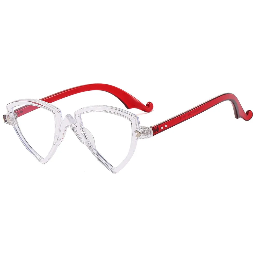 CCspace Women's Full Rim Irregular Triangle Tr 90 Eyeglasses 56405