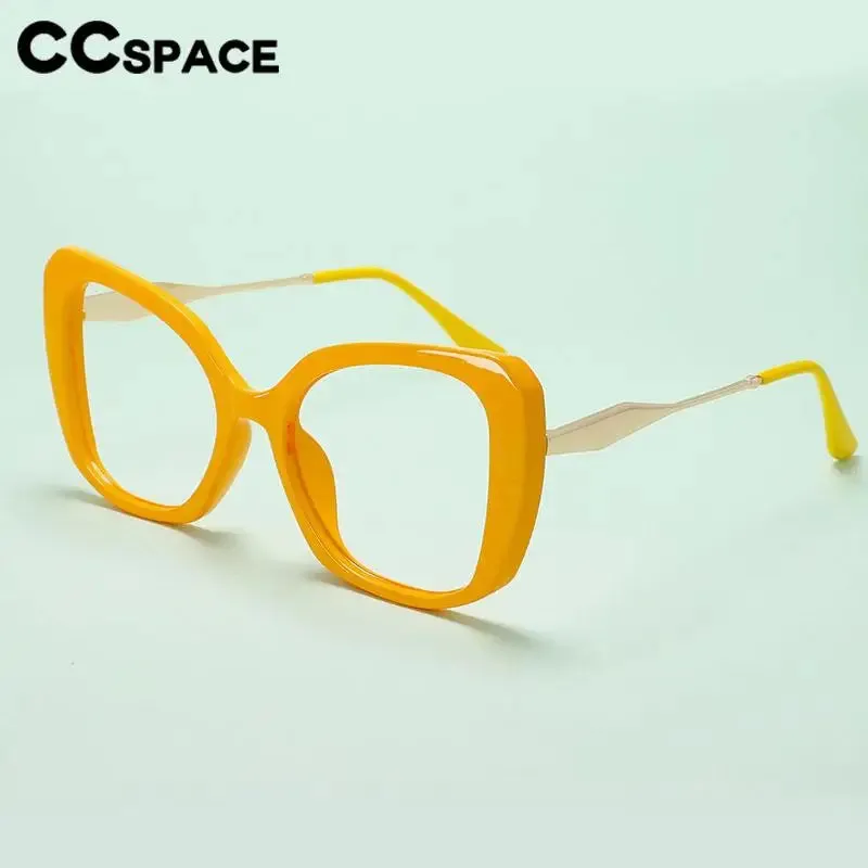 CCspace Women's Full Rim Large Cat Eye Plastic Alloy Reading Glasses R57092