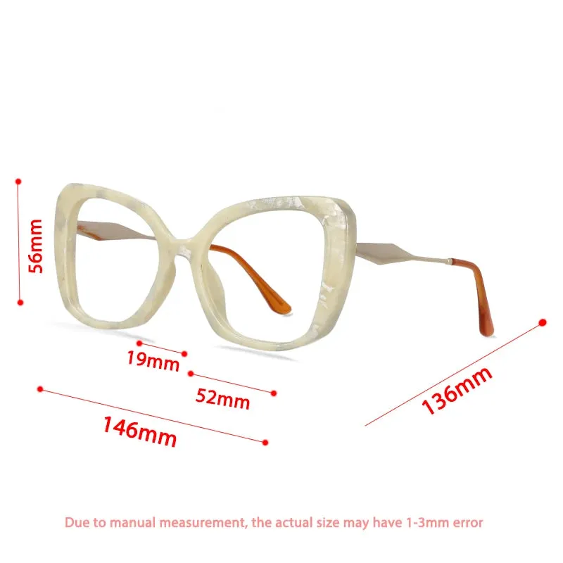 CCspace Women's Full Rim Large Cat Eye Plastic Alloy Reading Glasses R57092