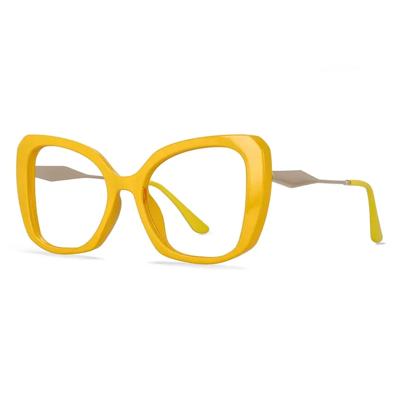 CCspace Women's Full Rim Large Cat Eye Plastic Alloy Reading Glasses R57092