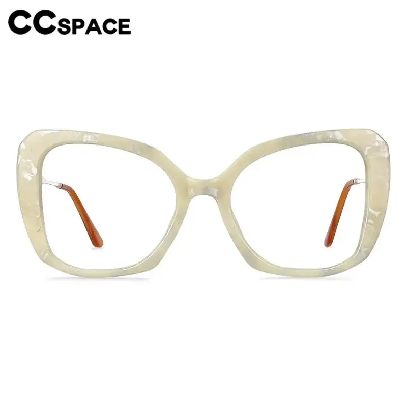 CCspace Women's Full Rim Large Cat Eye Plastic Alloy Reading Glasses R57092