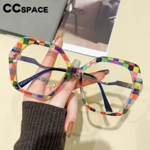 CCspace Women's Full Rim Large Polygon Plastic Eyeglasses 57426
