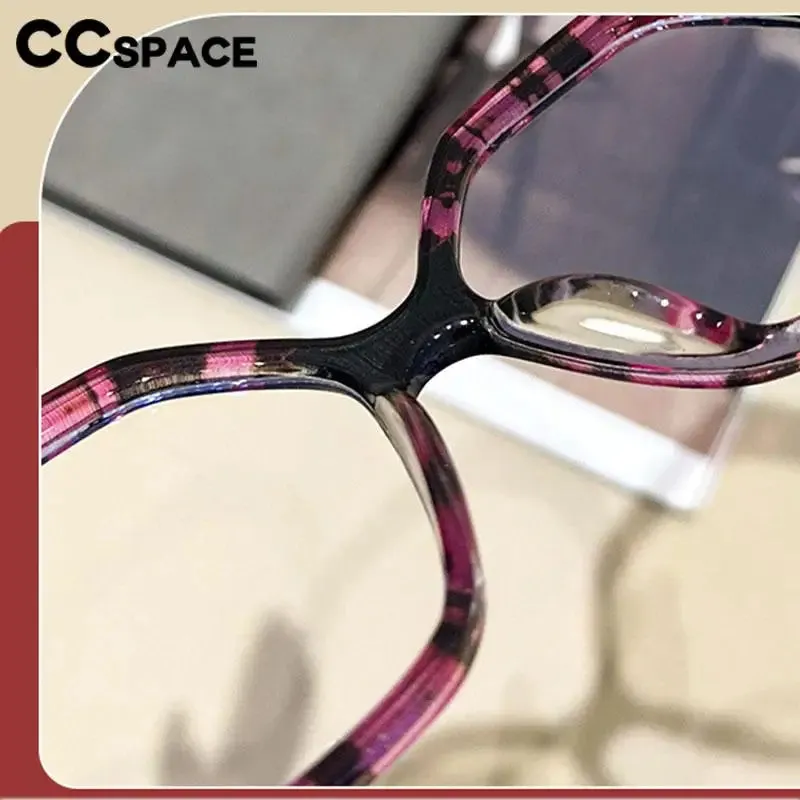 CCspace Women's Full Rim Large Polygon Plastic Eyeglasses 57426