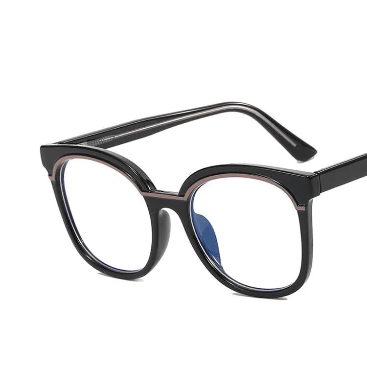 CCspace Women's Full Rim Large Square Tr 90 Titanium Eyeglasses 55119