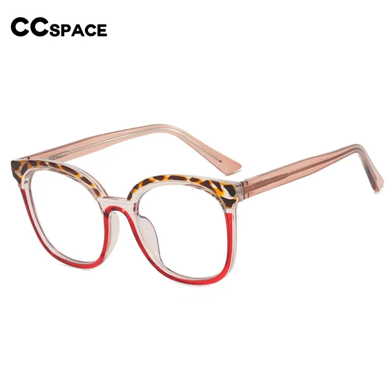 CCspace Women's Full Rim Large Square Tr 90 Titanium Eyeglasses 55119