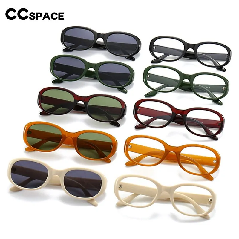 CCspace Women's Full Rim Oval  Tr 90 Eyeglasses Polarized Sunglasses 55869